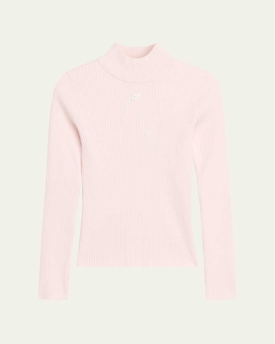 Turtleneck Long-Sleeve Rib Sweater